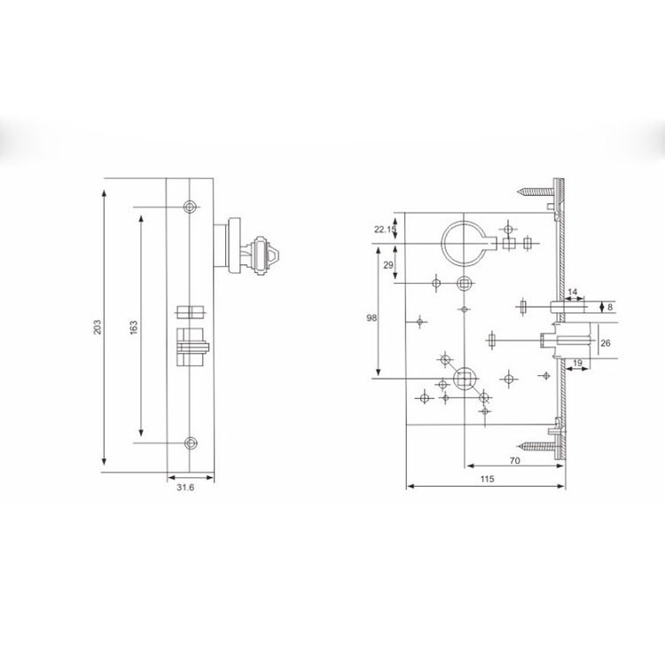 Stainless Steel ANSI Grade 1 Commercial Electric American Mortise Lock