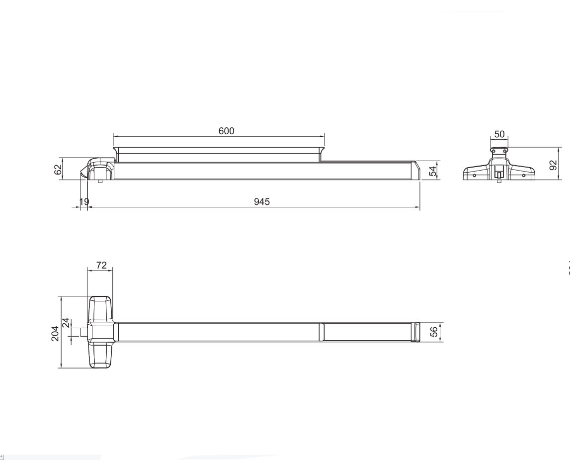 New Design Fire Rate Door Panic Bar Push Bar Device Trim Lock For Wood Steel Doors