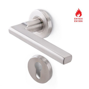 European Fire Rated Stainless Steel Door Lever Lock Handle Commercial Door Locks