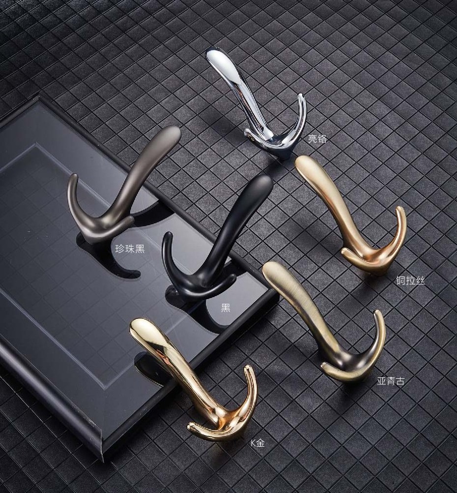 Modern style Coat clothes Wall Hook Triple prongs Zinc Alloy Heavy Duty hanger Towel Mounted Hook