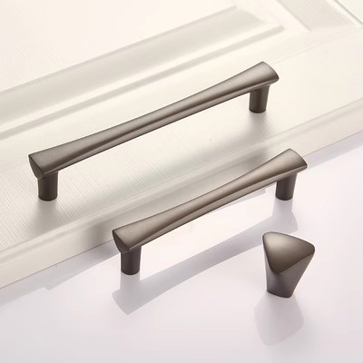 AKADA  Wardrobe Gold grey Solid Kitchen Cabinet Drawer Door Pulls Knobs Furniture Handle