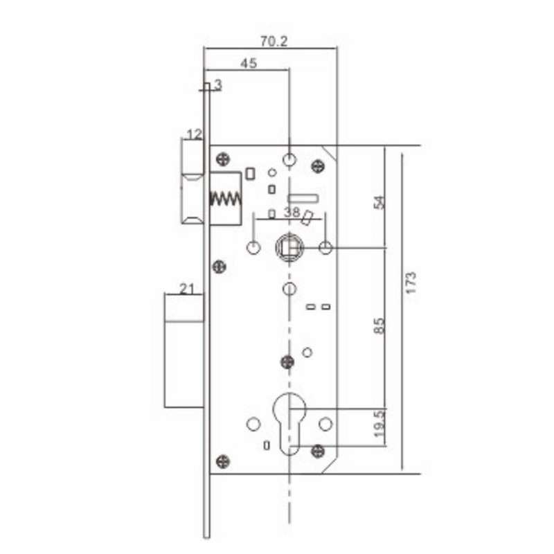 Hot selling High Quality Latch 8500 Stainless steel mortise lock set door lock Body