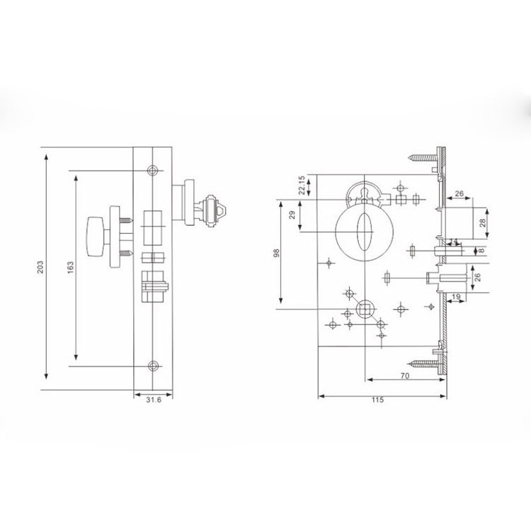 Stainless Steel ANSI Grade 1 Commercial Electric American Mortise Lock