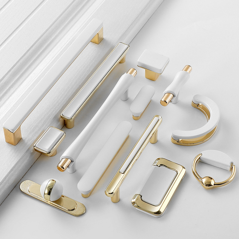 Modern Wardrobe Pull Furniture Kitchen Drawer Furniture 320mm Gold Knobs White Cabinet Handle