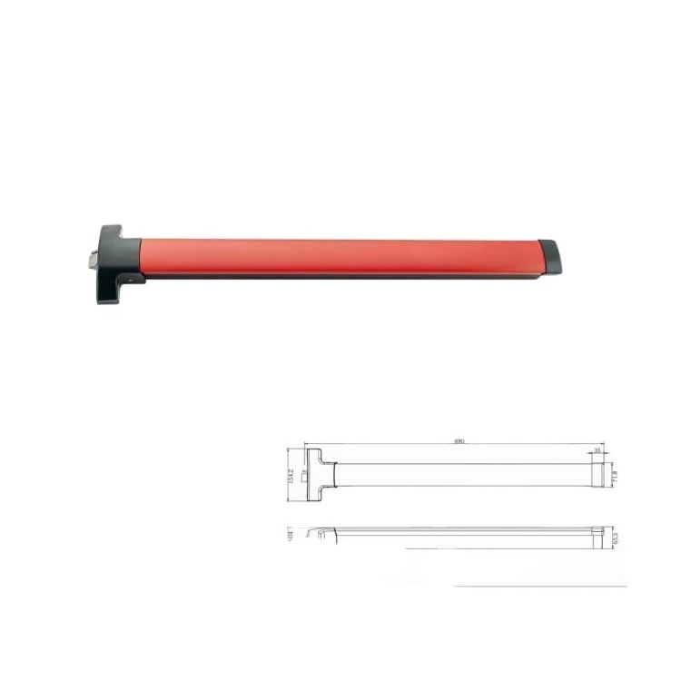 2023 AKADA  aluminum  red black panic bar exit device for public hospital doors