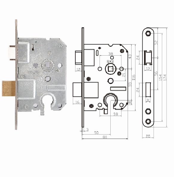 Holland Market Cylinder Mortise Door Lock With Latch And Deadbolt