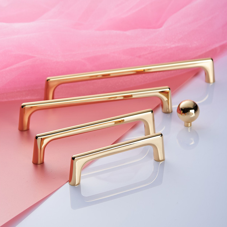 brushed brass square kitchen cabinet handles gold shiny gold simple closet handle and knob