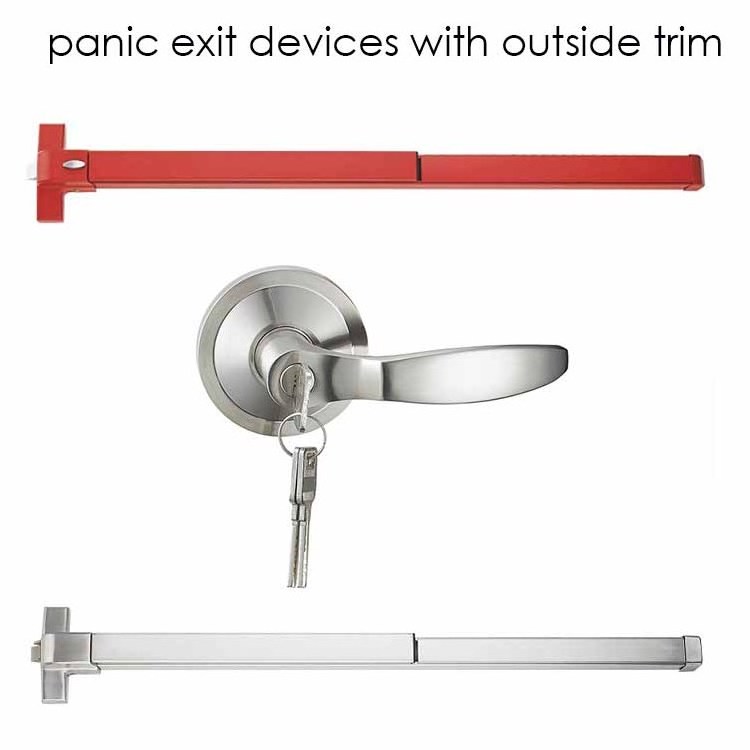 2023 AKADA  aluminum  red black panic bar exit device for public hospital doors