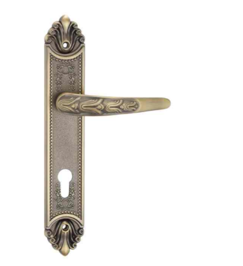 Most Popular Antique Bronze 85mm Wood Door Handle On Plate