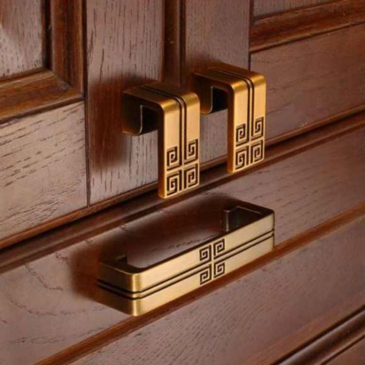 Modern Arch Pull High-end Yellow Bronze Drawer Knobs Kitchen Cupboard Door Handles Cabinet Handles for Furniture Hardware