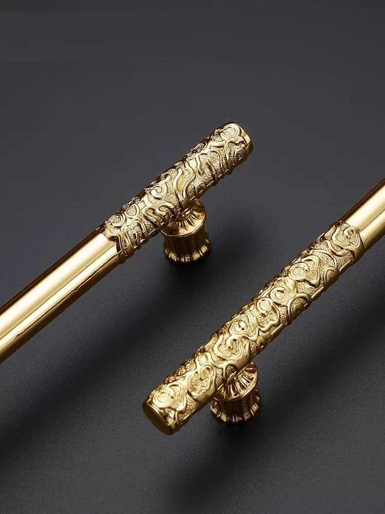 AKADA Kitchen Wardrobe Cupboard Furniture Handles for Cabinets Gold Antique Knurled Brass Luxury  furniture handles & knobs