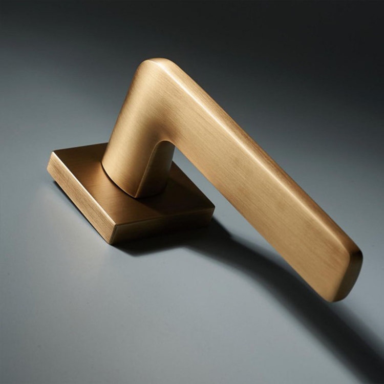 new design high quality royal gold door locks and handles square zinc alloy  door handle for wooden doors