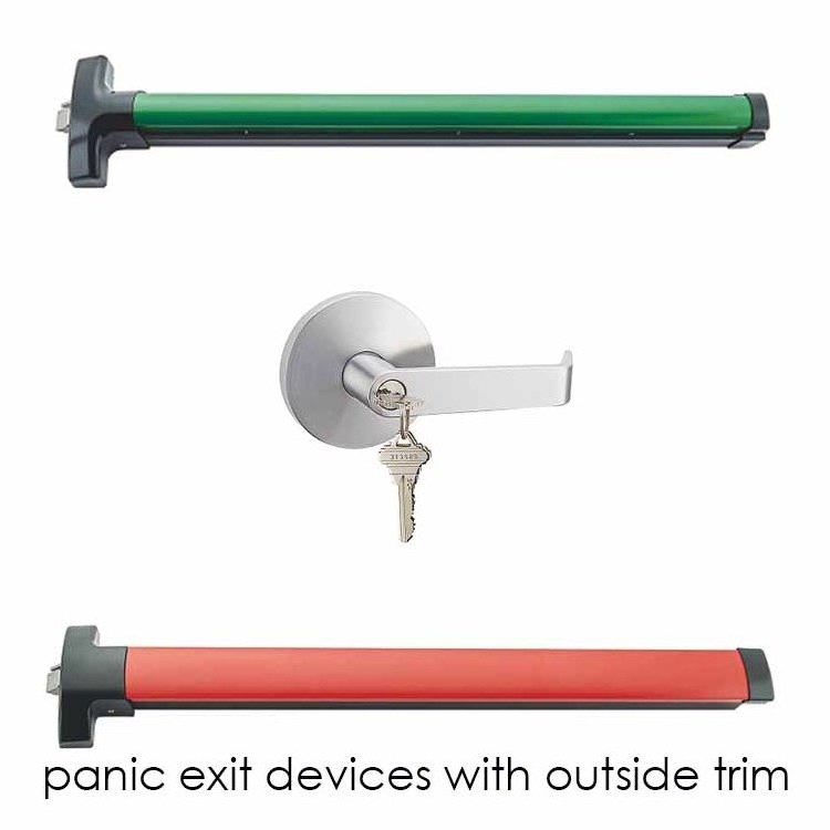 2023 AKADA  aluminum  red black panic bar exit device for public hospital doors