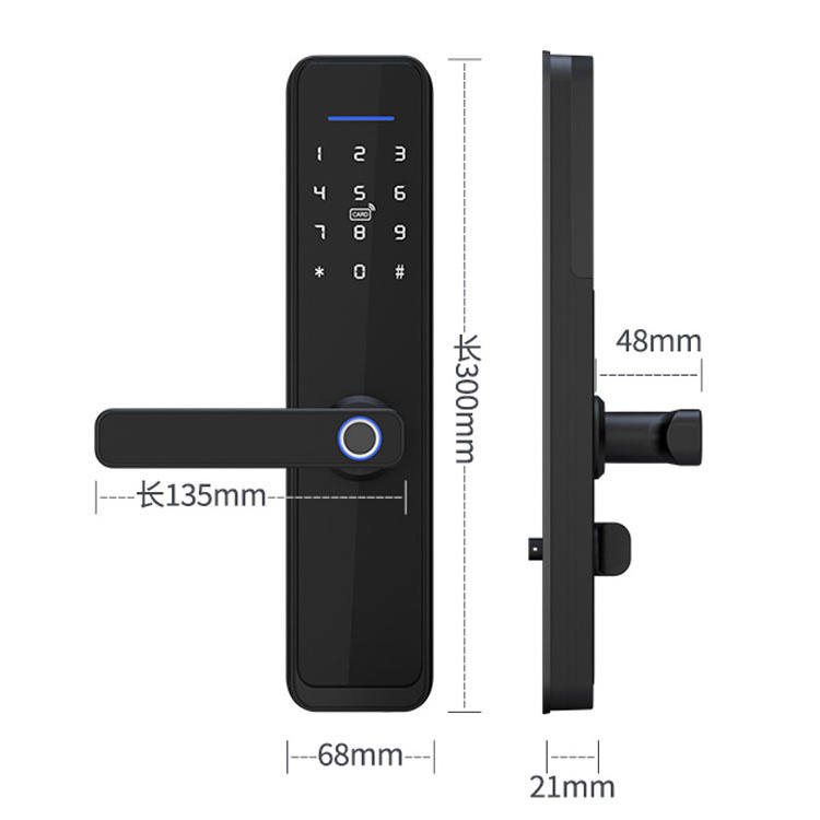 Wifi Tuya App Fingerprint Electronic Biometric Password Smart Door Lock For Apartment