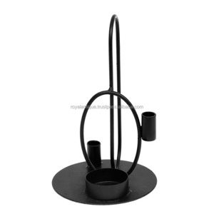 Design Candle Stand Best For Tableware Candle Holder Black Colored Finishing Decorative T-light Holder Home Interiors