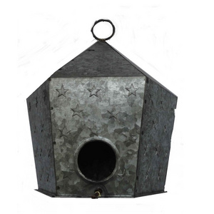 Best selling and high quality modern bird living house metal wood black triangle wooden bird house for outside