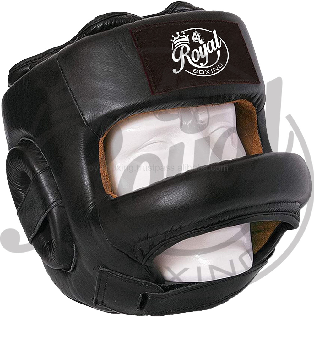 Custom Logo Kickboxing Headguards Martial Arts Boxing Training Leather Head Guard Personalized Face Protect