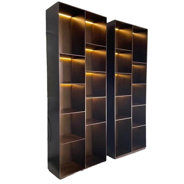 Gold metal wall hanging shelf stainless steel display cabinet