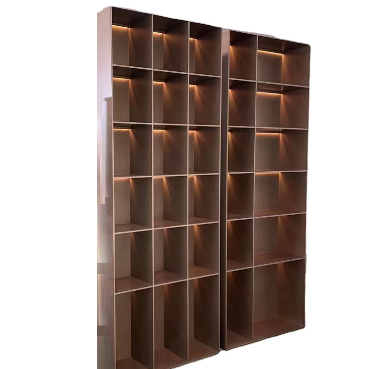 Gold metal wall hanging shelf stainless steel display cabinet