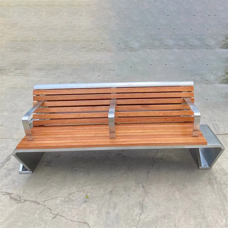 Outdoor garden wooden teak aluminum double seating benches