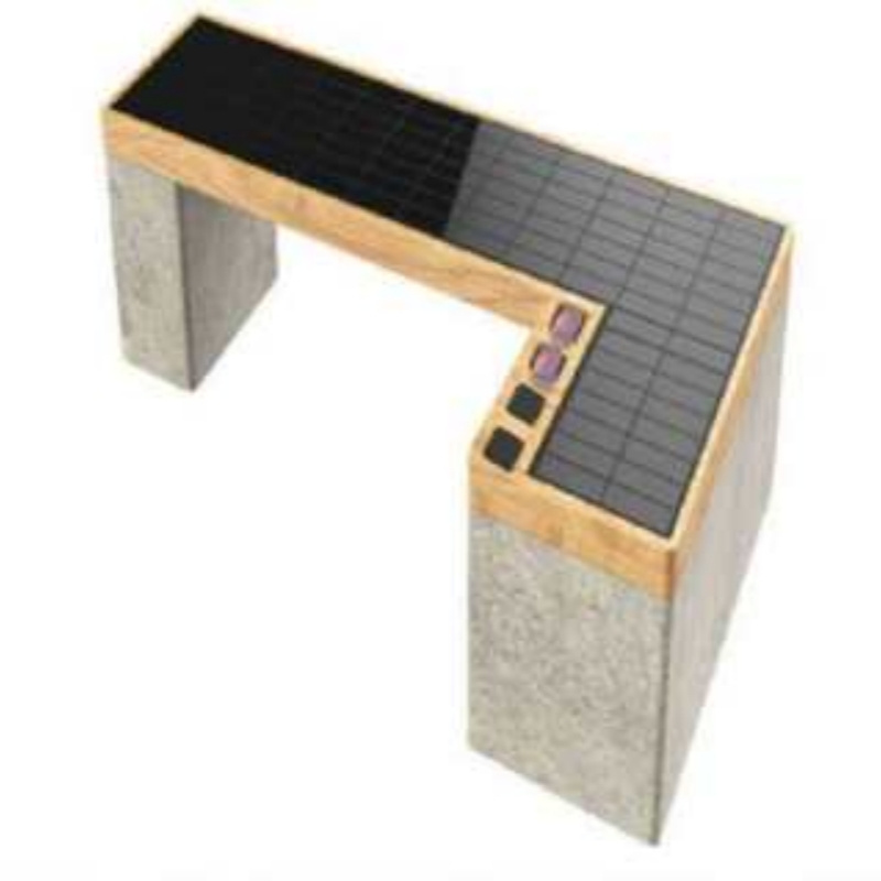 Outdoor street L shape solar power bench metal special-shaped smart bench