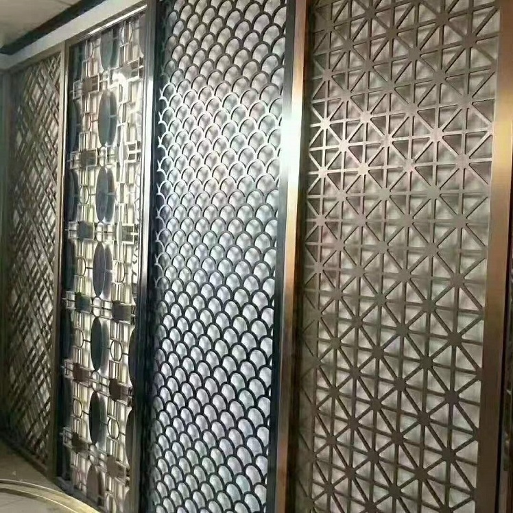 Art decorative laser cut metal screen partition wall for restaurant separating room