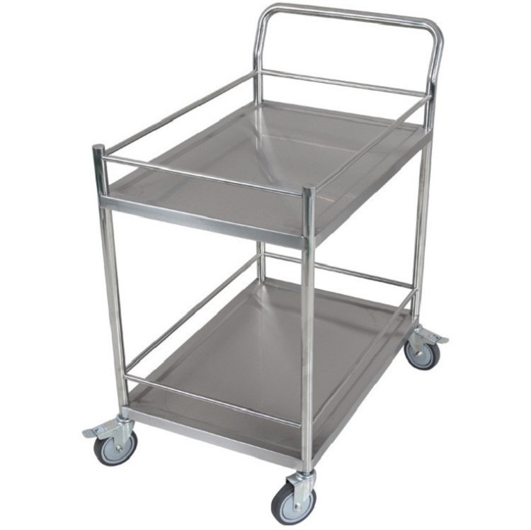 Stainless steel serving cart medical laboratory trolley