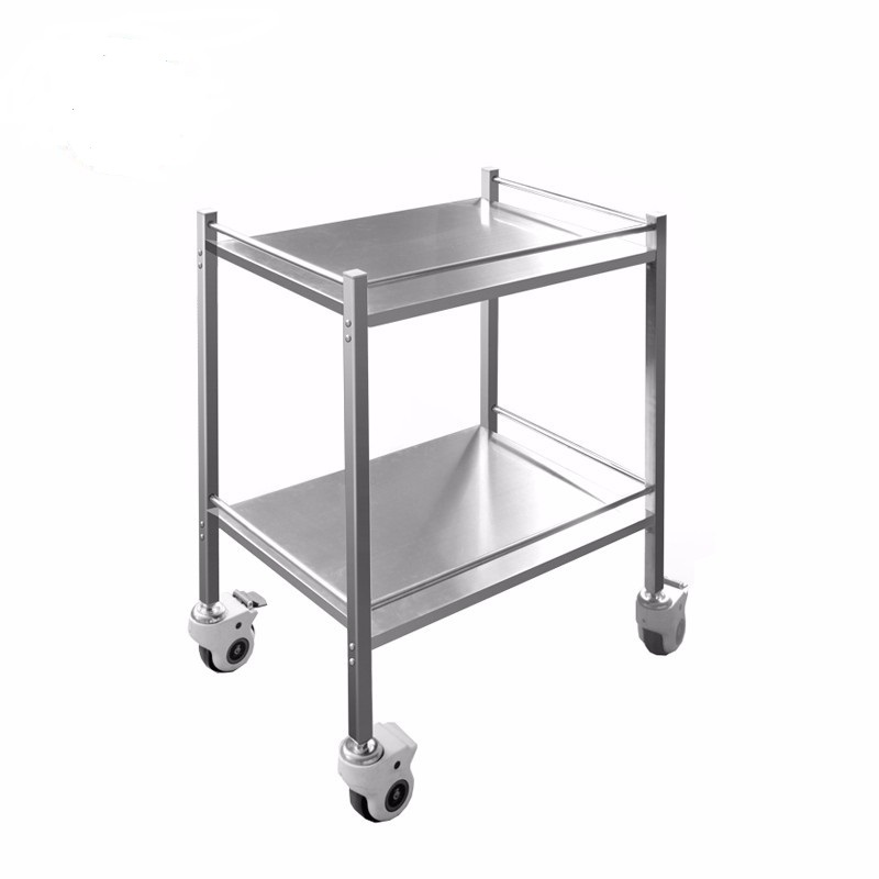 Stainless steel serving cart medical laboratory trolley