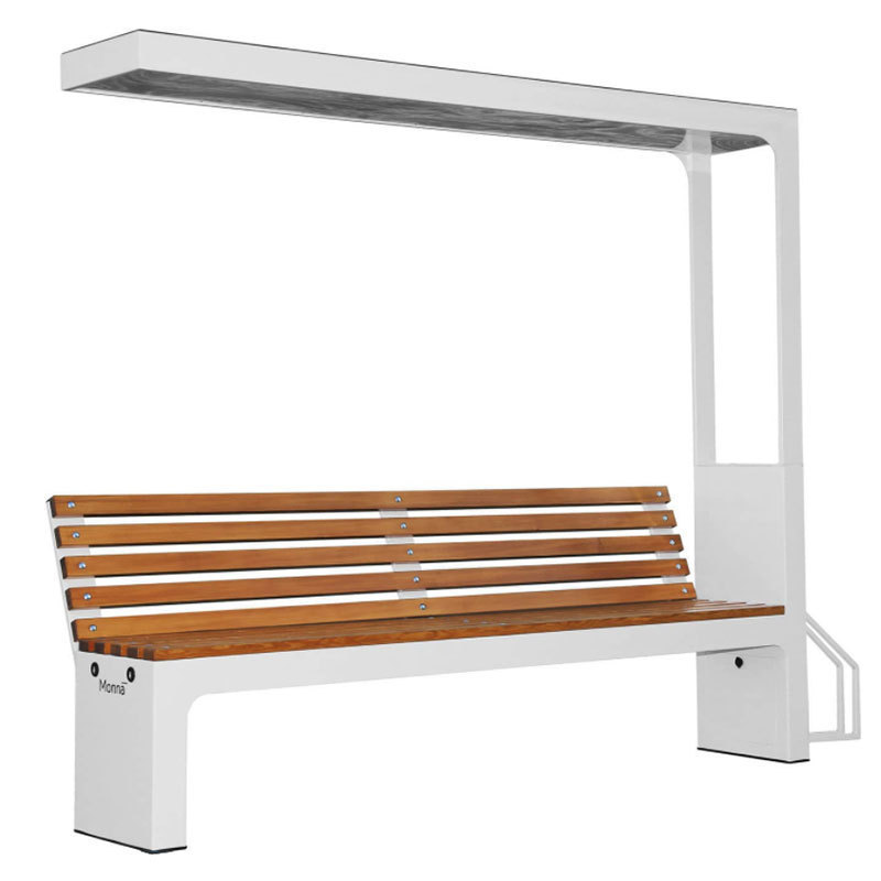 Large solar smart bench advertising rest chair with LED light and back