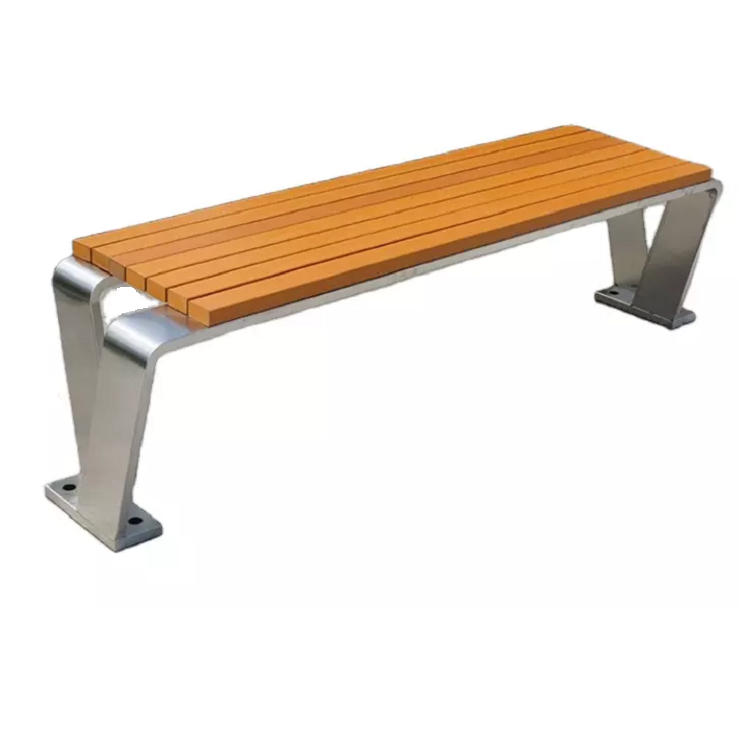 Commercial park bench seat stainless steel public seating bench