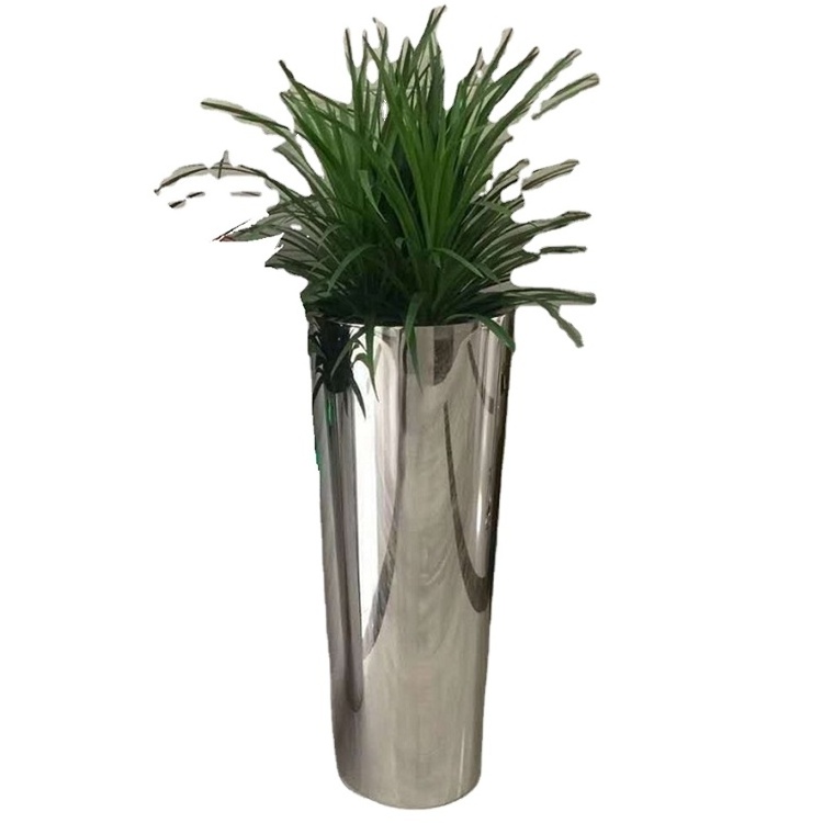 Medium metal hammered planter stainless steel flower pots