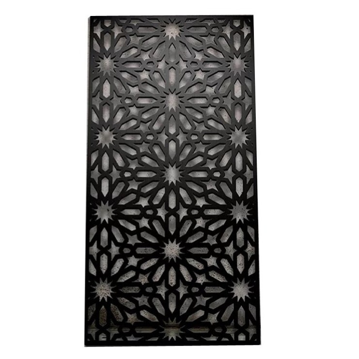 Modern metal fence panel aluminum black decorative garden fence