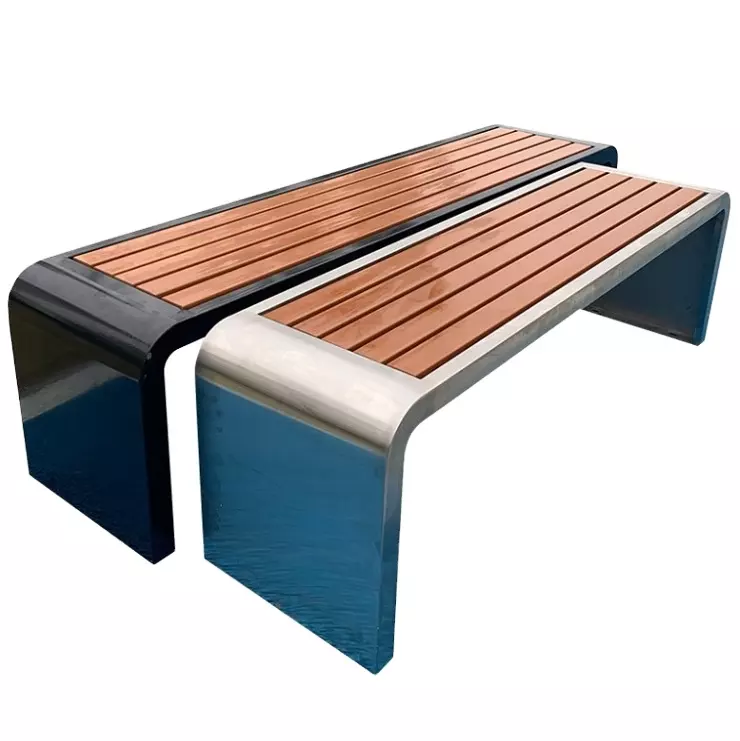 Commercial park bench seat stainless steel public seating bench