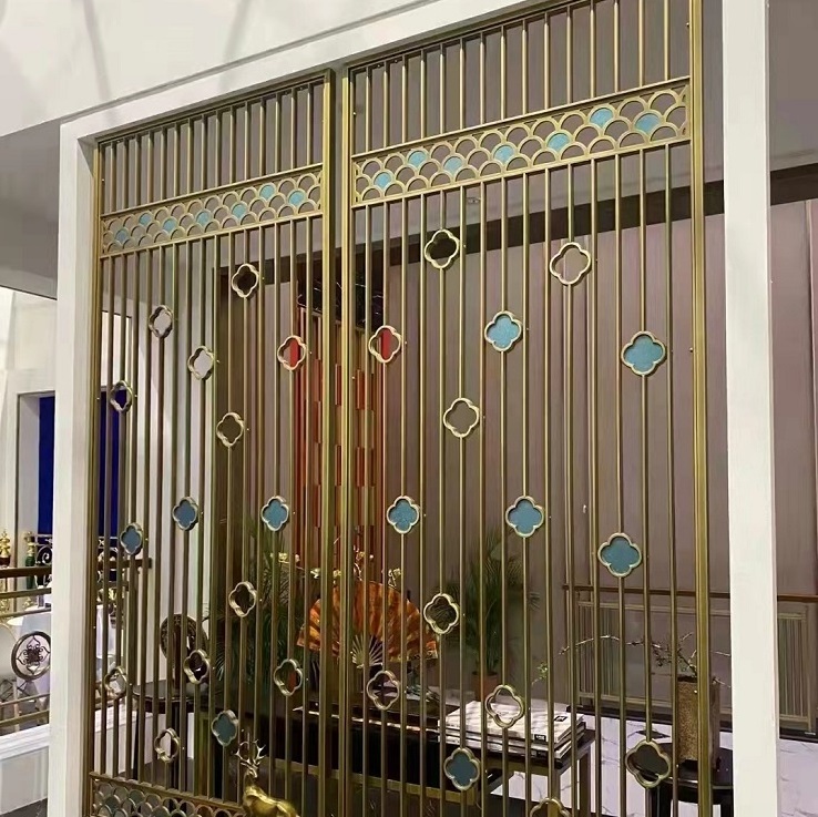 Art decorative laser cut metal screen partition wall for restaurant separating room