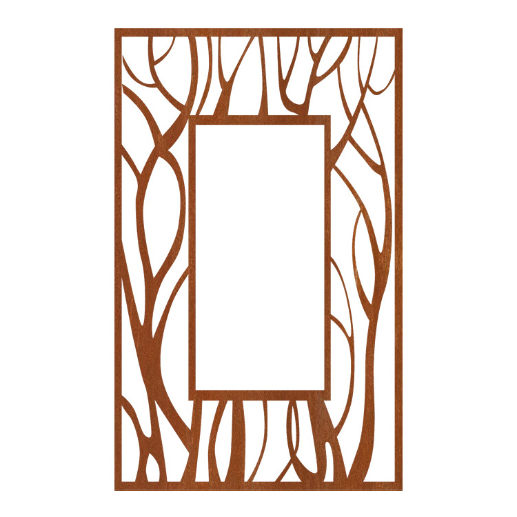 Laser cut corten steel metal fence garden art decorate fence panel for outdoor