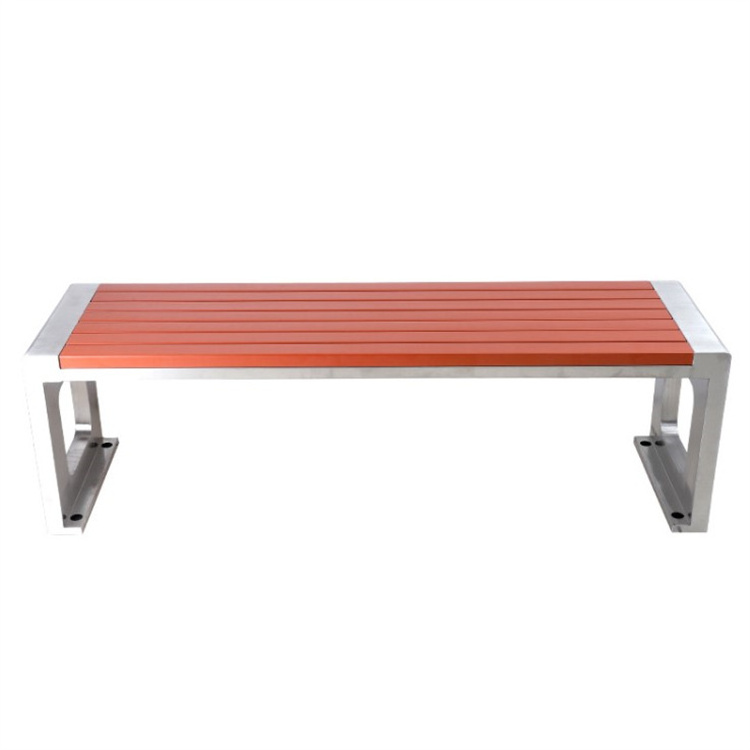 Aluminum waterproof backless bench teak slat modern design bench seat