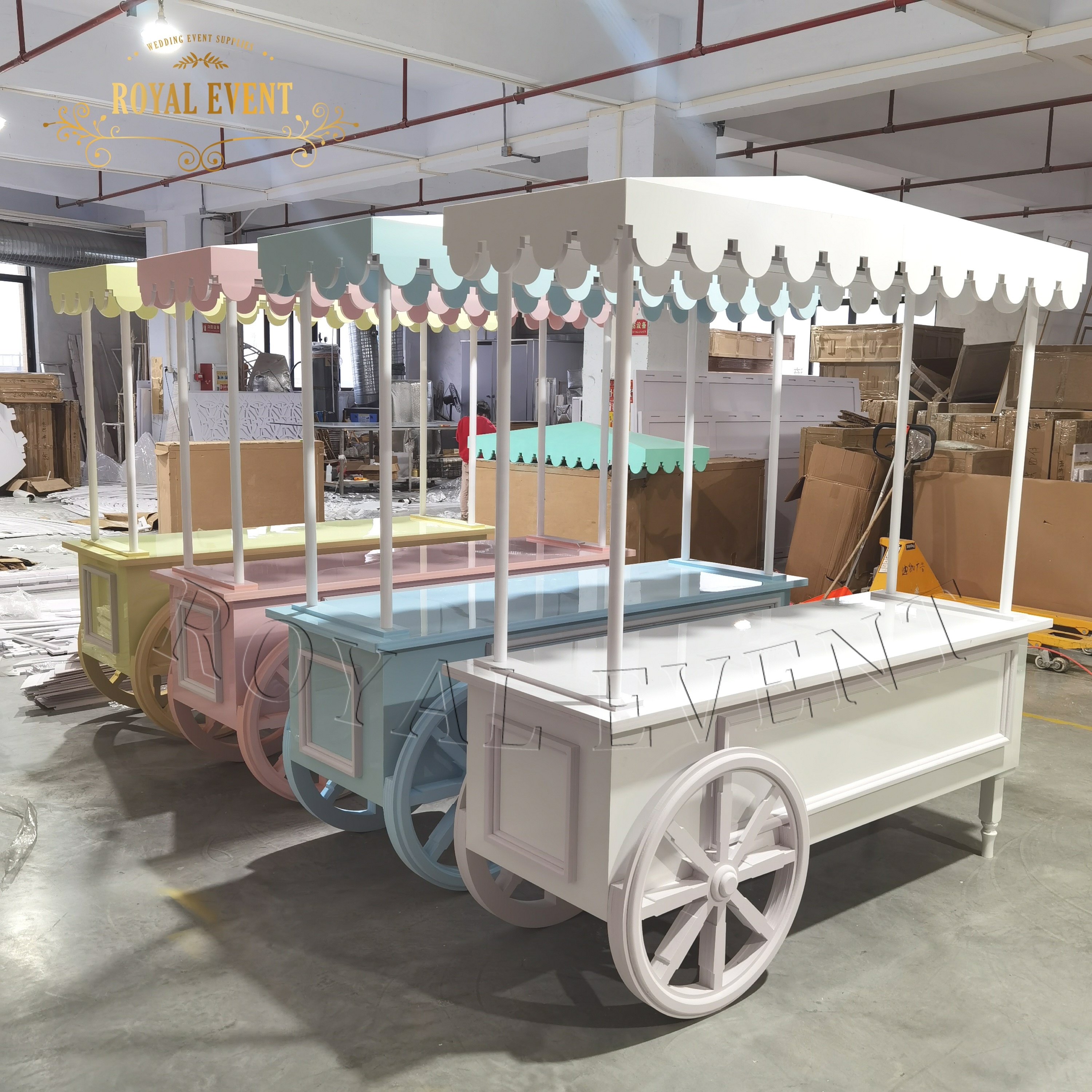 Wedding Party Decoration Candy Flower Cart, Acrylic Trolley Candy Carts Display For Babyshower