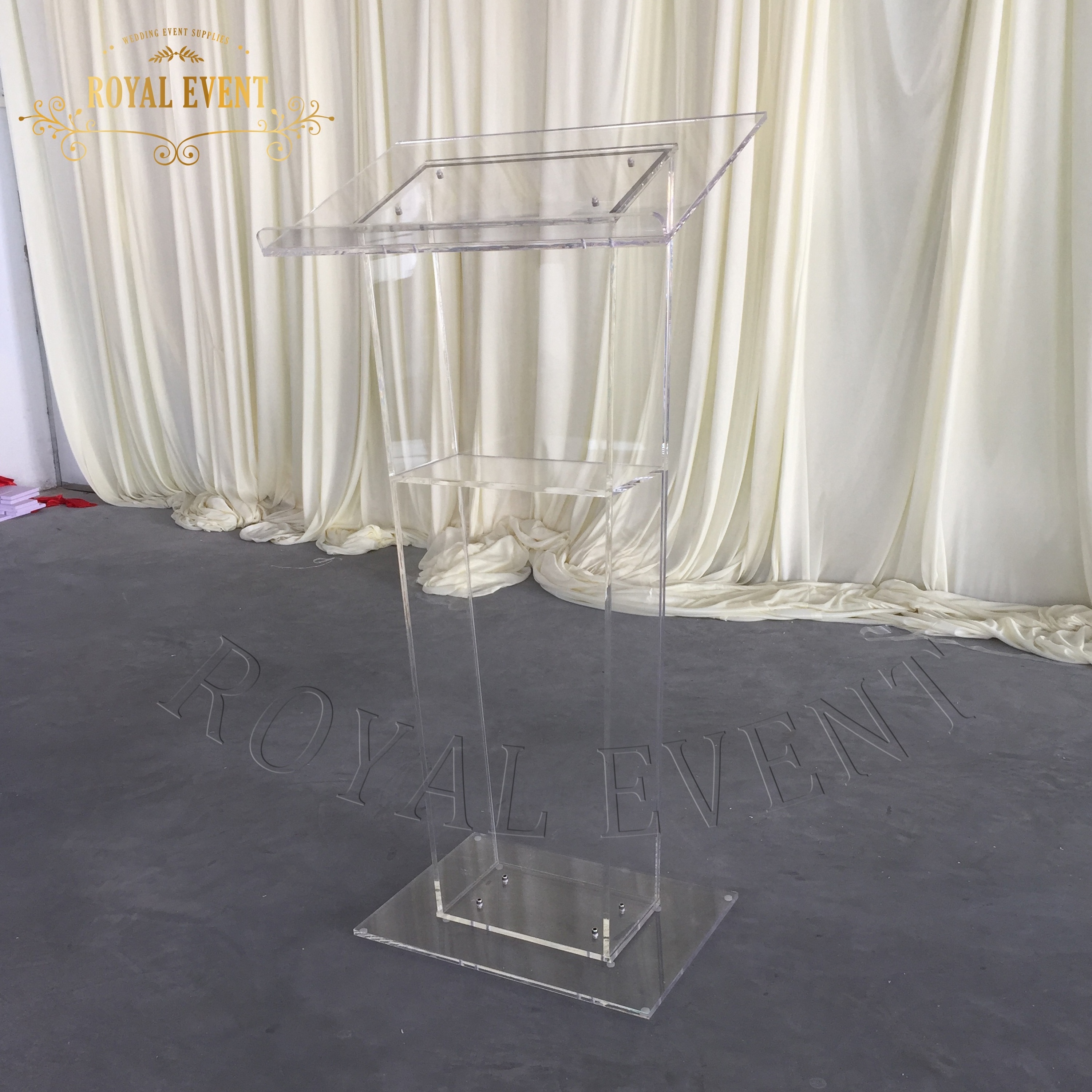 China Factory Sale Clear Ghost Table Transparent Acrylic Lectern Podium For Meeting Room