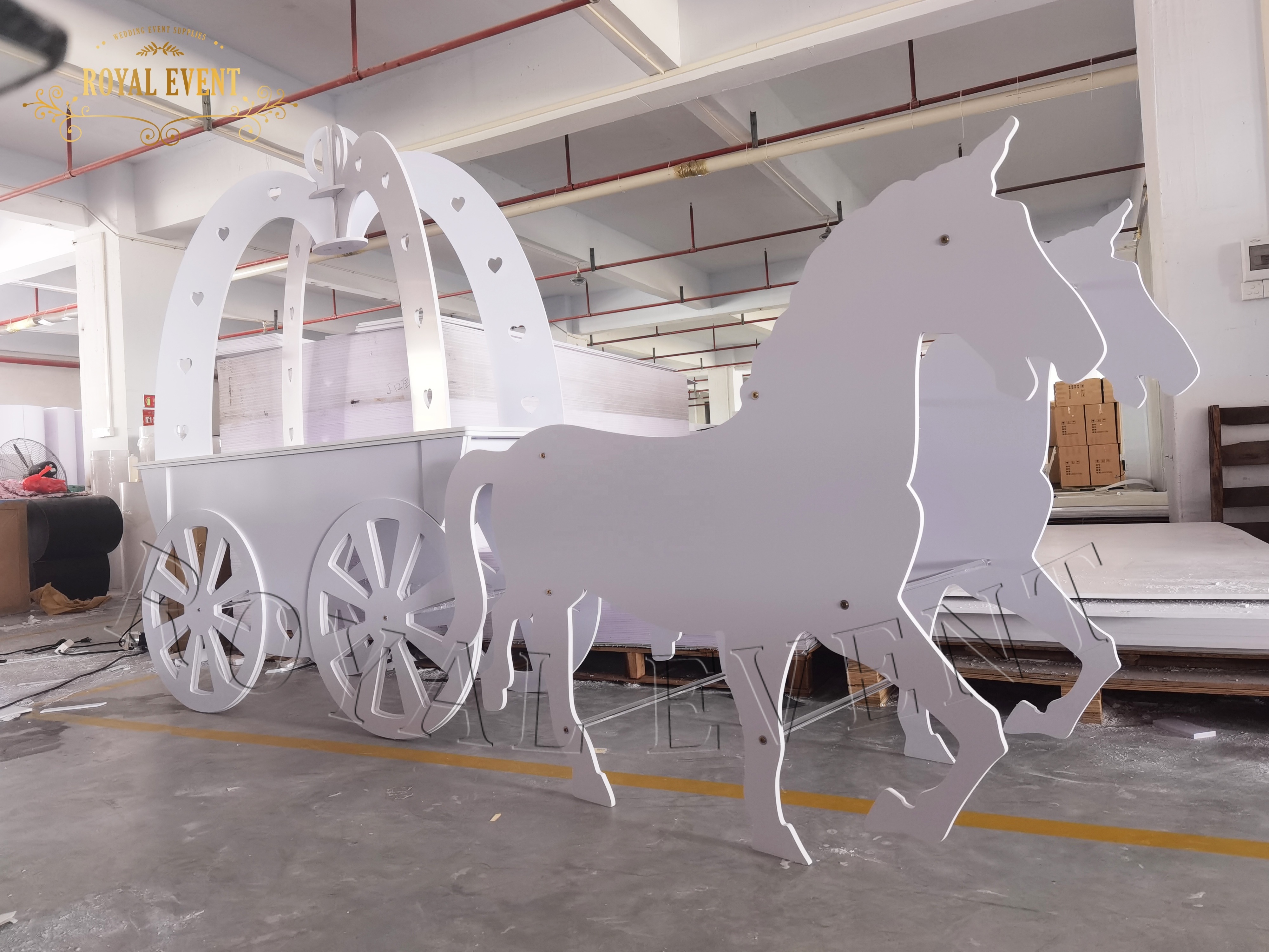 Factory Wedding Party Decoration Dessert Display Cinderella Carriage White Horse Pumpkin Candy Cart