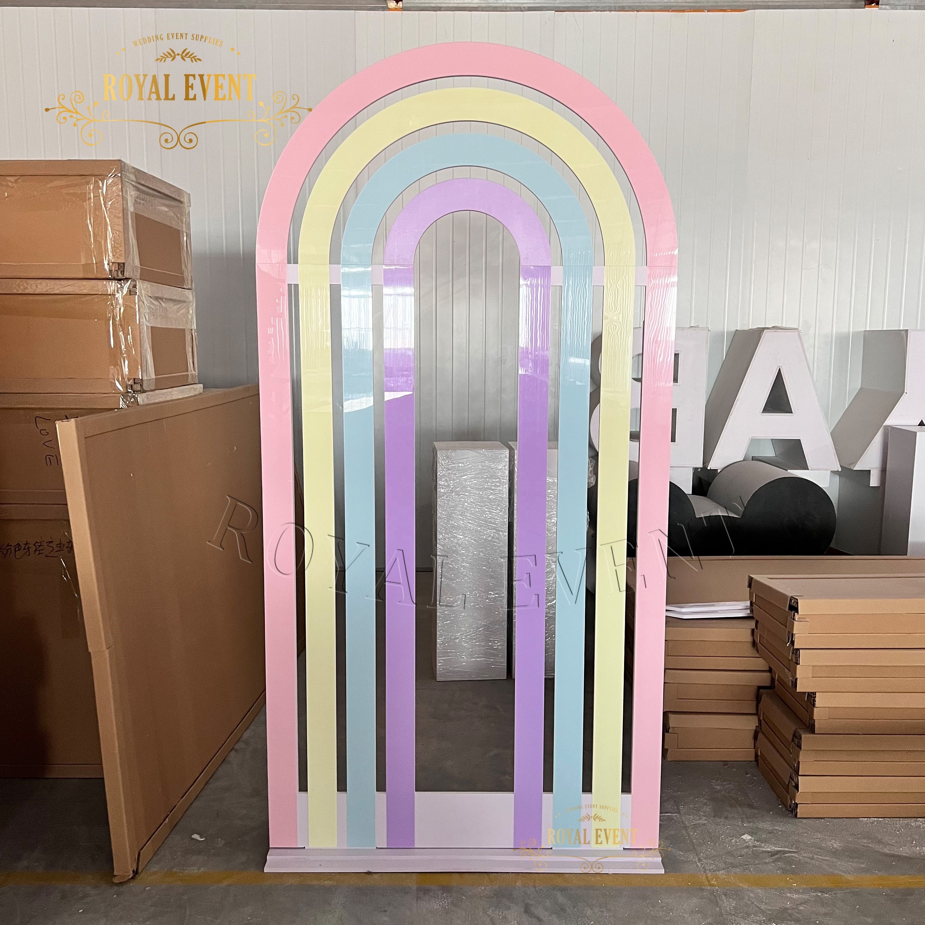 Fancy backdrop Rainbow Acrylic Arches Wedding Background Stand Decoration for wedding events