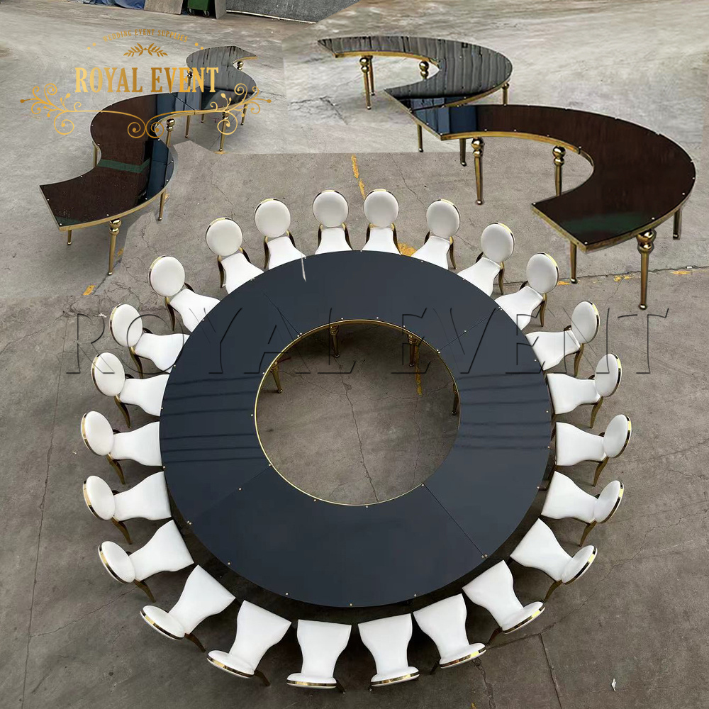 Stainless Steel Movable Serpentine Dininng Table for Hotel Banquet Wedding