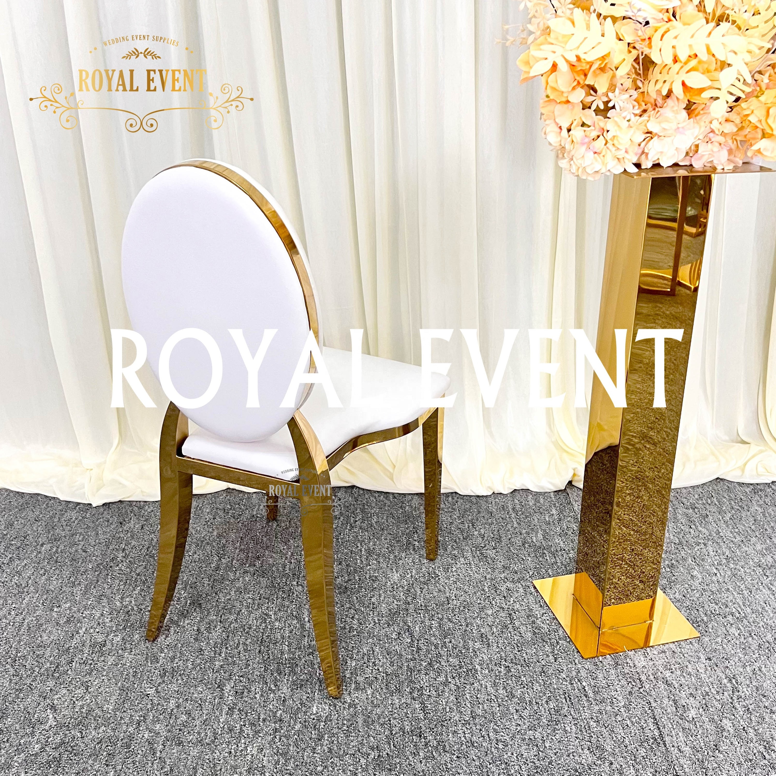 Modern Stackable Event Party Bridal chair Stainless Steel PU Cushion Chairs Gold Wedding Chair For Rental