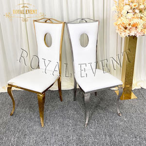 High Quality Hotel Furniture golden chairs Wedding outdoor Bridal Chairs stainless steel high back dining chairs