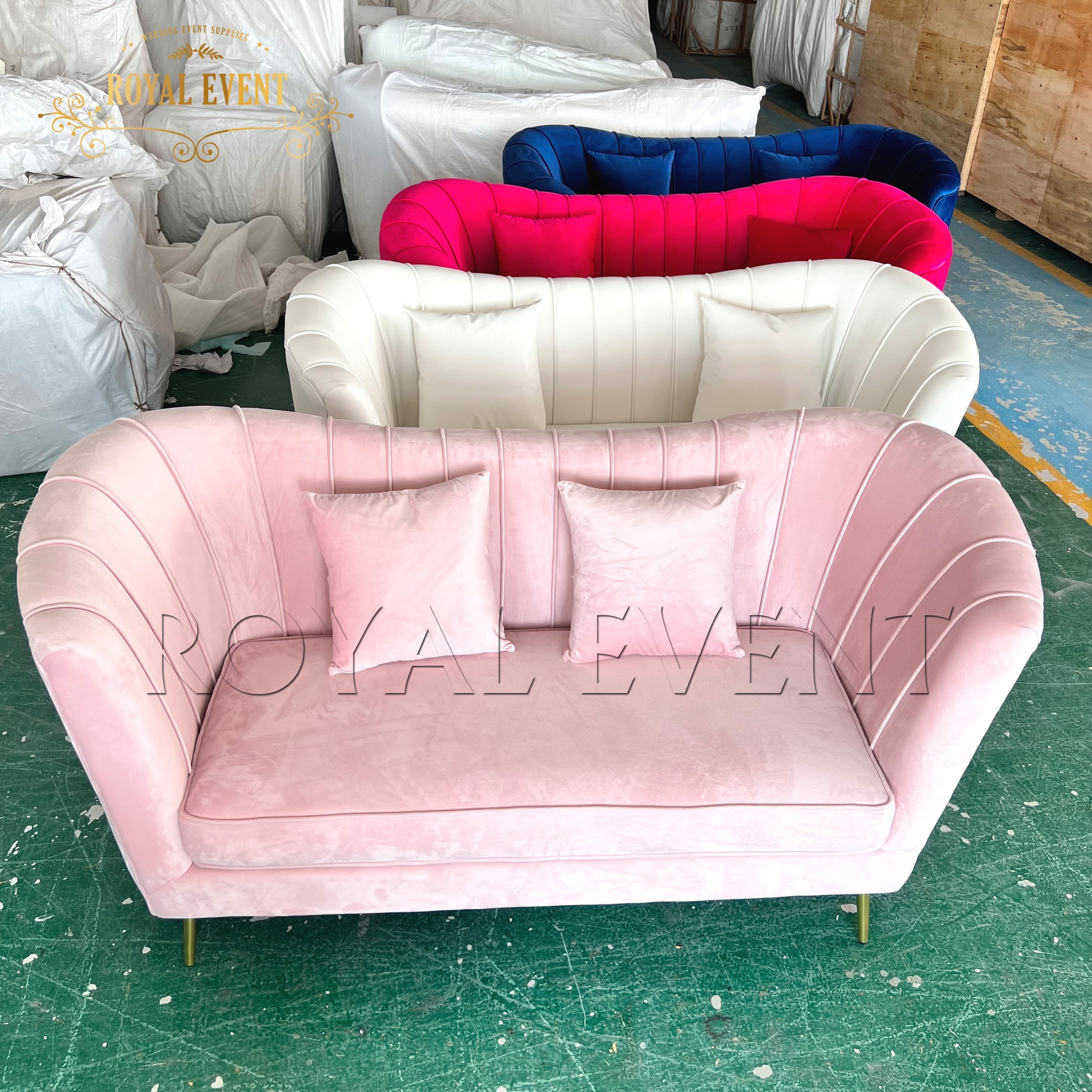 Hot Sale White Leather Wedding Event Bridal Sofa Wedding Stage Backdrop Sofa Chair For Hotel Furniture