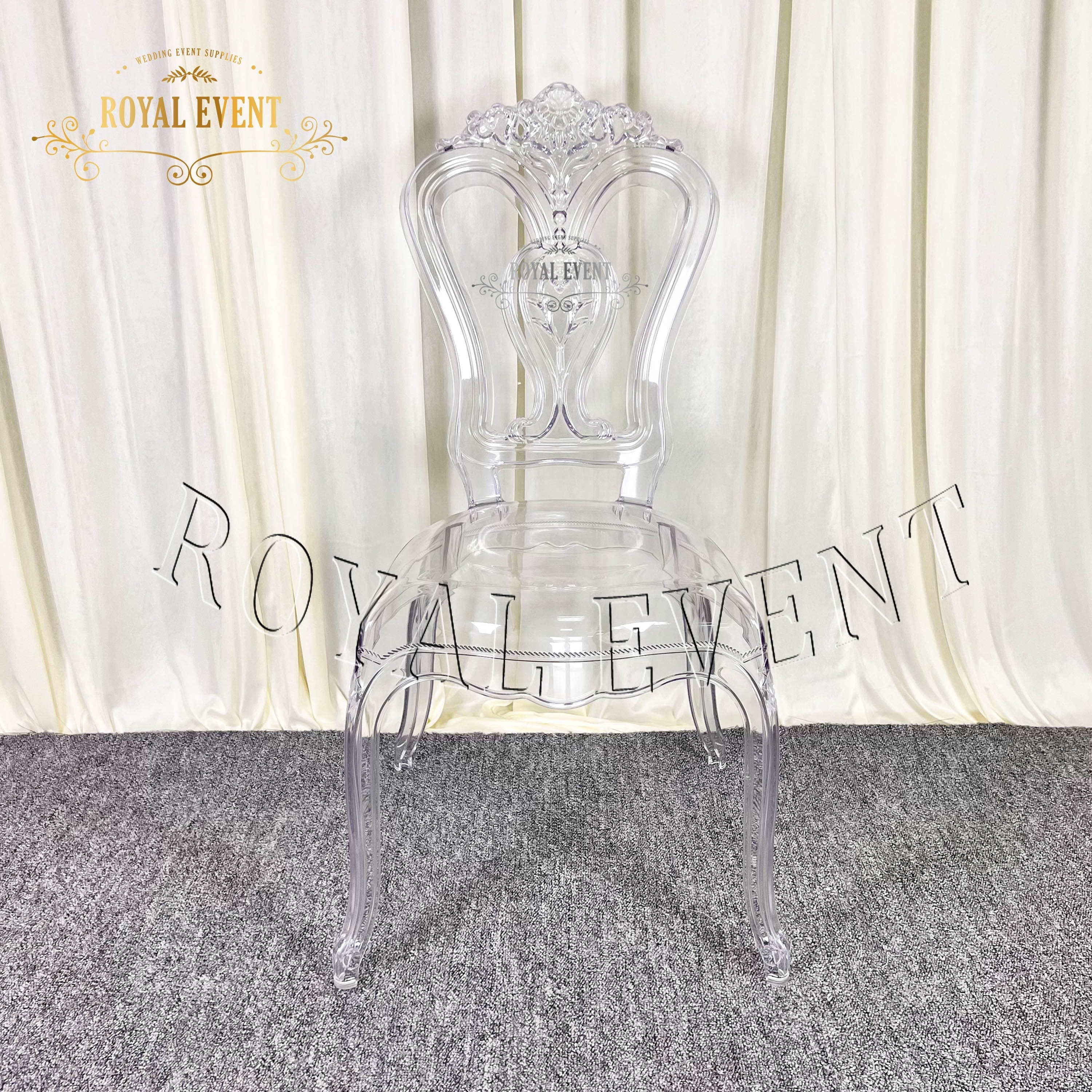 Hotel furniture crown resin chair cheap price clear wedding dining chairs for party events