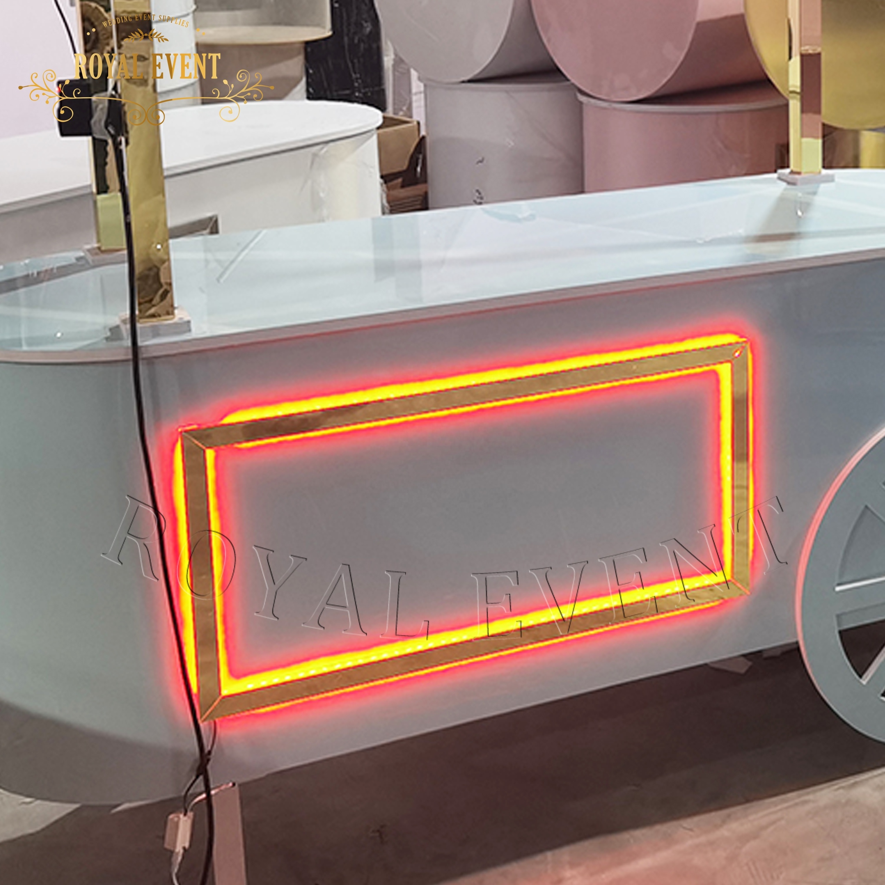 Hot Sale Decoration Party Custom Dessert Cart Led Baby Shower Candy Cart Sweet Cart Wedding With Wheels