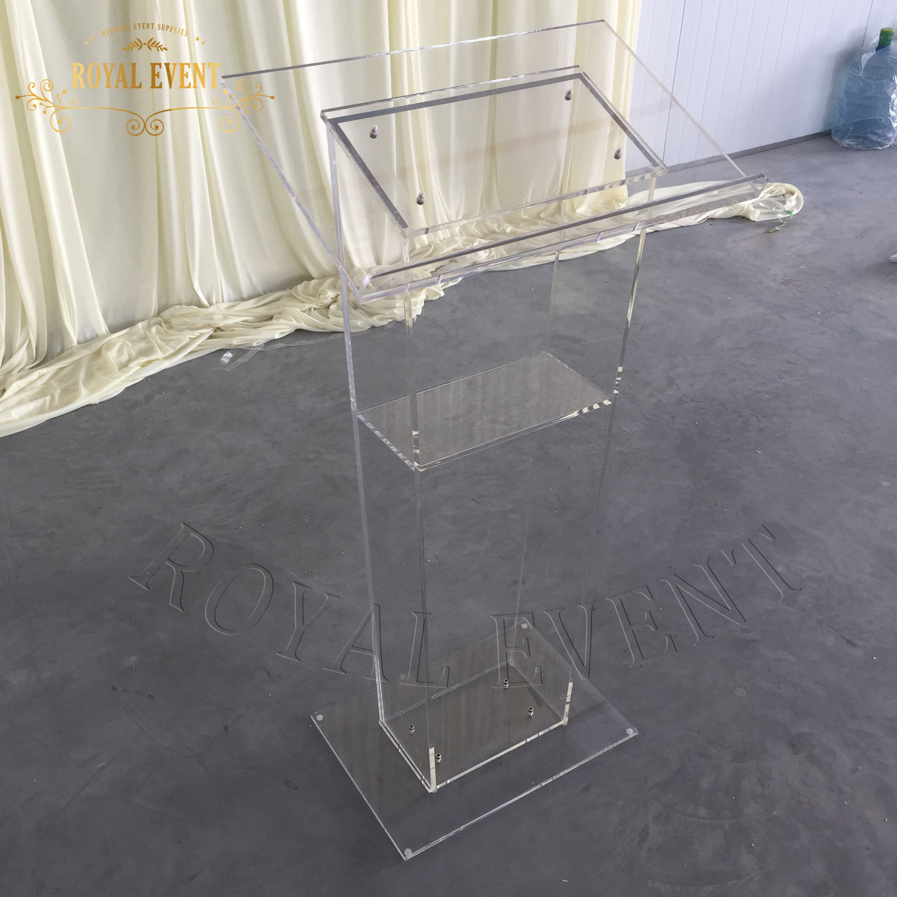 China Factory Sale Clear Ghost Table Transparent Acrylic Lectern Podium For Meeting Room