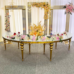 Luxury Event Furniture Stainless Steel Moon Table Round Hotel Serpentine Wedding Event  Table For Sale