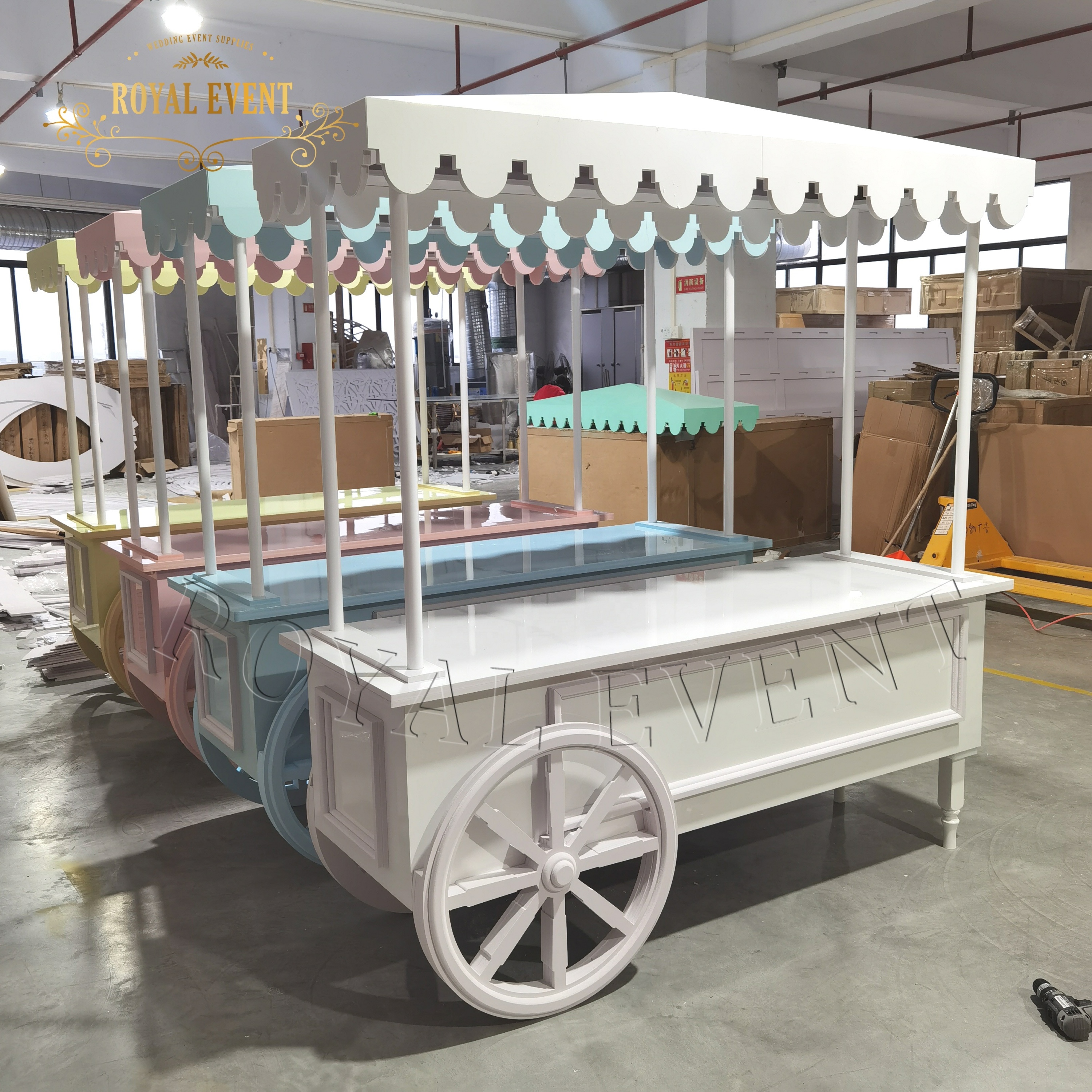 Wedding Party Decoration Candy Flower Cart, Acrylic Trolley Candy Carts Display For Babyshower