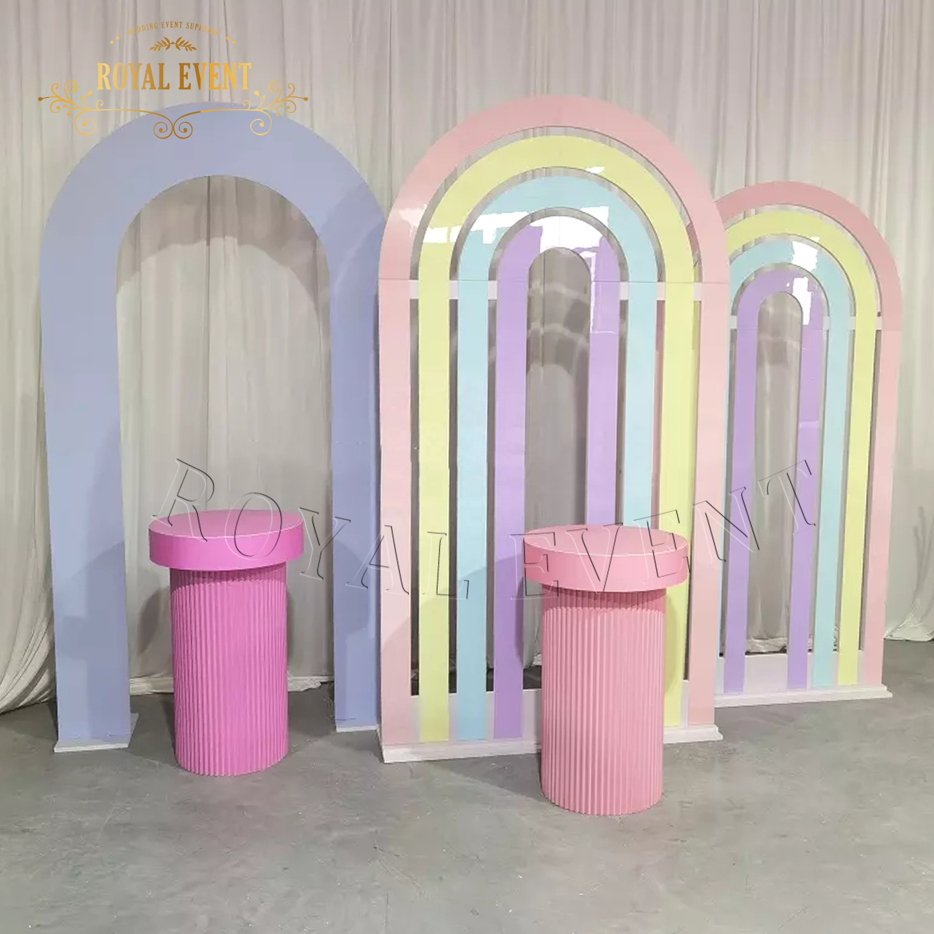 Fancy backdrop Rainbow Acrylic Arches Wedding Background Stand Decoration for wedding events